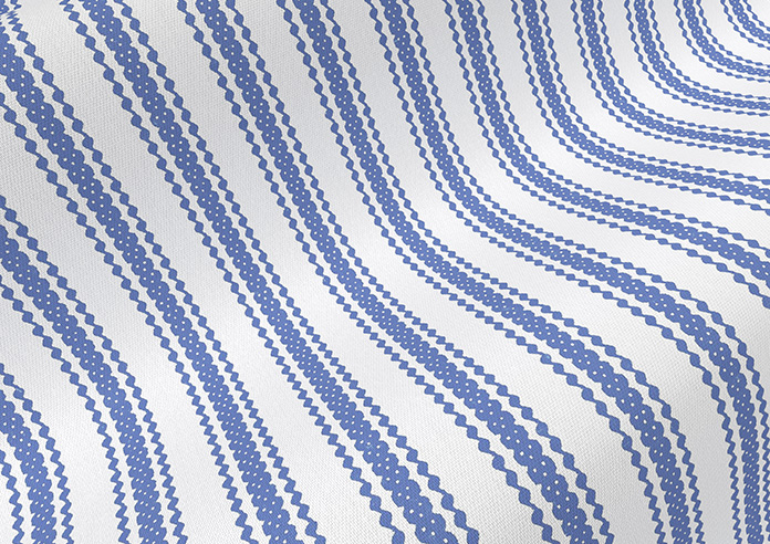 Lace Stripes, Soft Blue - Made to Measure Curtains - Image 4